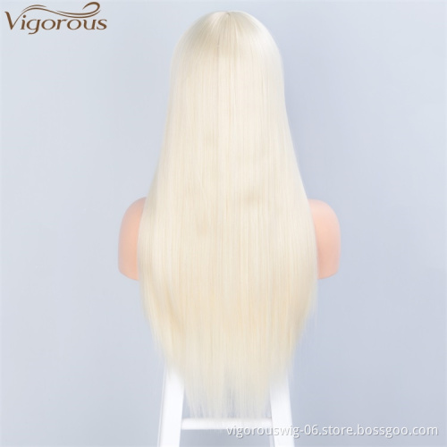 Vigorous Women's Long Straight with Bangs Synthetic Wig Heat Resistant Fiber Hair Cosplay Party Wigs Wholesale Price